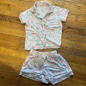 Tahari Girl Pastel Floral Pajama Set in Pink and Mint